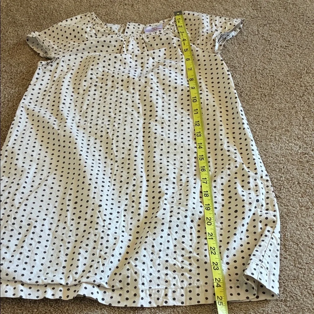 Hanna Andersson Girls Size 120 Cream & Black Polka Dot Dress